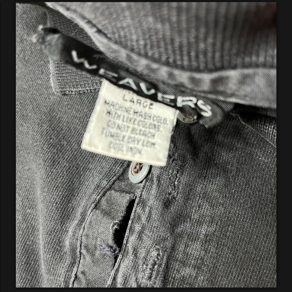 Weavers Long Sleeve Polo Black Size L Large Faded Vintage Vtg - Picture 3 of 7